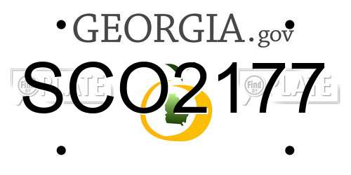SCO2177 Georgia License Plate