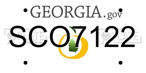 SCO7122 Georgia License Plate