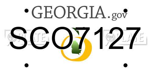 SCO7127 Georgia License Plate