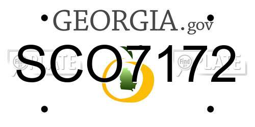 SCO7172 Georgia License Plate