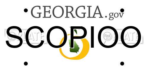 SCOPIOO Georgia License Plate