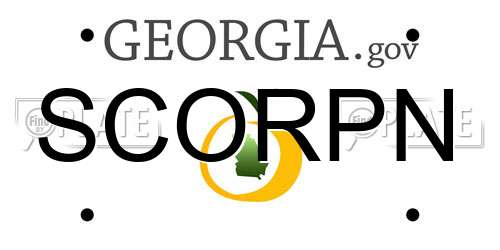 SCORPN Georgia License Plate