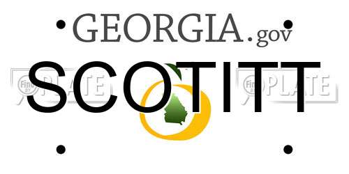SCOTITT Georgia License Plate