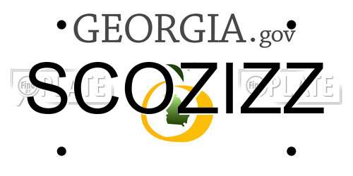 SCOZIZZ Georgia License Plate