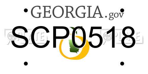 SCP0518 Georgia License Plate