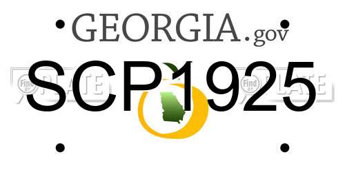 SCP1925 Georgia License Plate