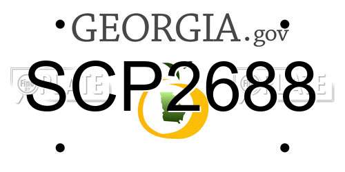 SCP2688 Georgia License Plate