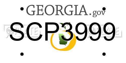 SCP3999 Georgia License Plate