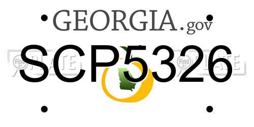 SCP5326 Georgia License Plate