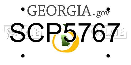 SCP5767 Georgia License Plate