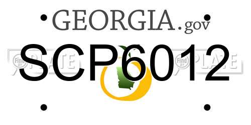 SCP6012 Georgia License Plate