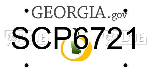 SCP6721 Georgia License Plate
