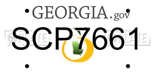 SCP7661 Georgia License Plate