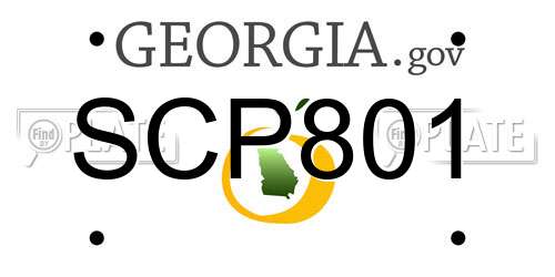 SCP801 Georgia License Plate