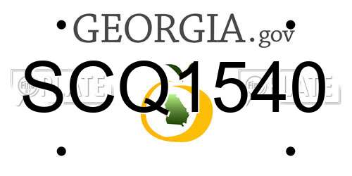 SCQ1540 Georgia License Plate