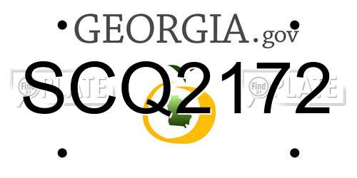 SCQ2172 Georgia License Plate