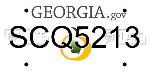 SCQ5213 Georgia License Plate