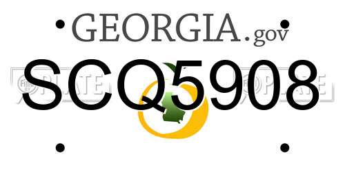 SCQ5908 Georgia License Plate