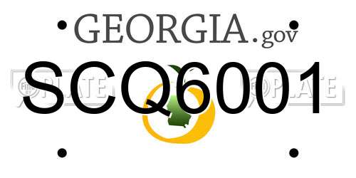 SCQ6001 Georgia License Plate