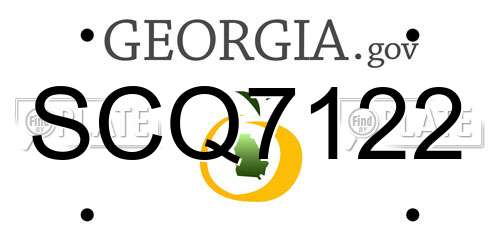 SCQ7122 Georgia License Plate