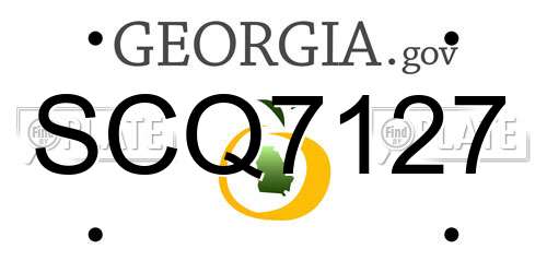 SCQ7127 Georgia License Plate