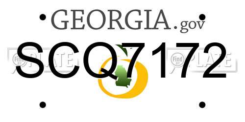 SCQ7172 Georgia License Plate