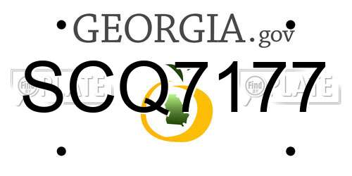 SCQ7177 Georgia License Plate