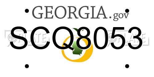 SCQ8053 Georgia License Plate