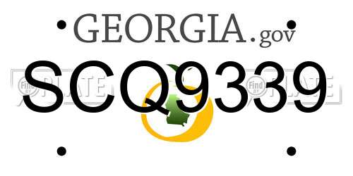 SCQ9339 Georgia License Plate