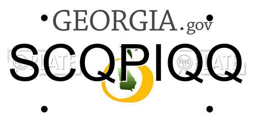 SCQPIQQ Georgia License Plate