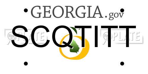 SCQTITT Georgia License Plate