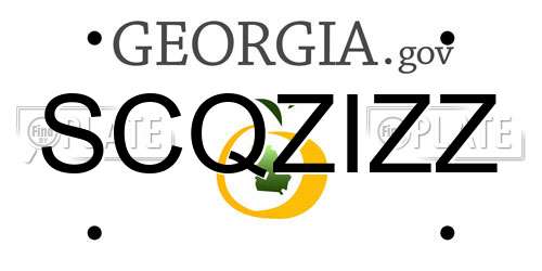 SCQZIZZ Georgia License Plate