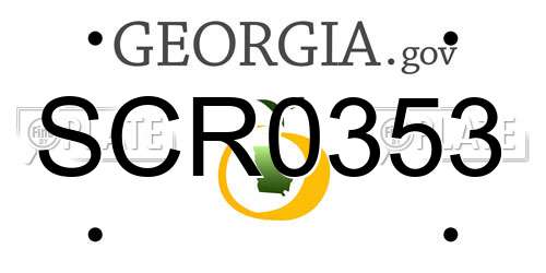 SCR0353 Georgia License Plate