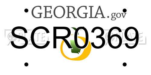 SCR0369 Georgia License Plate