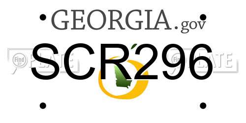 SCR296 Georgia License Plate