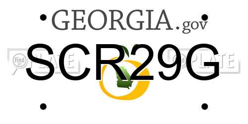 SCR29G Georgia License Plate