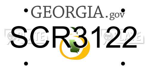 SCR3122 Georgia License Plate