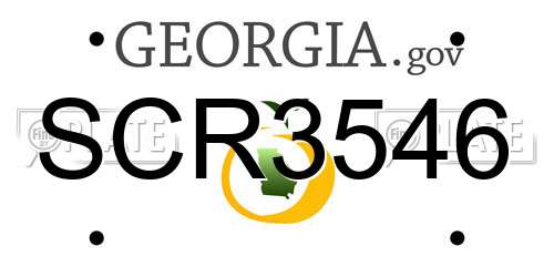 SCR3546 Georgia License Plate