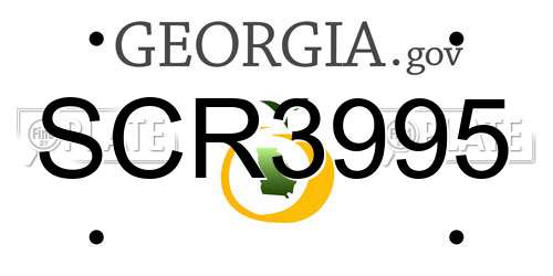 SCR3995 Georgia License Plate