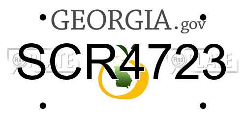 SCR4723 Georgia License Plate