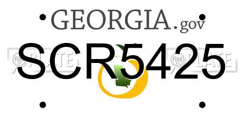 SCR5425 Georgia License Plate