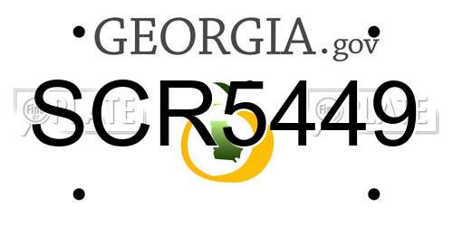SCR5449 Georgia License Plate