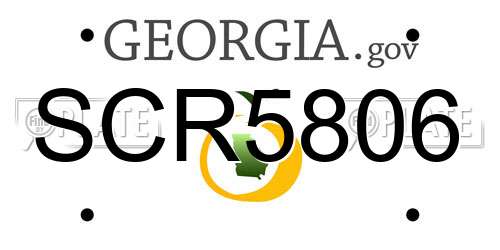 SCR5806 Georgia License Plate