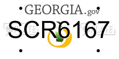 SCR6167 Georgia License Plate