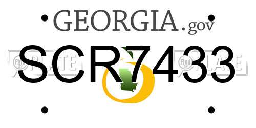 SCR7433 Georgia License Plate