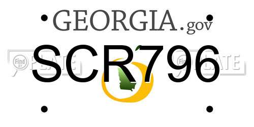 SCR796 Georgia License Plate