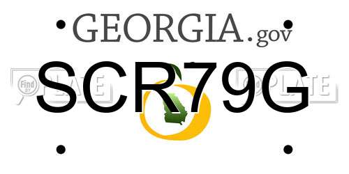 SCR79G Georgia License Plate