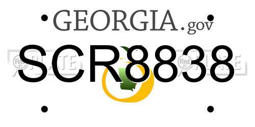 SCR8838 Georgia License Plate