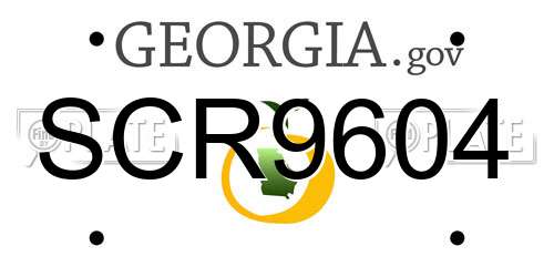 SCR9604 Georgia License Plate