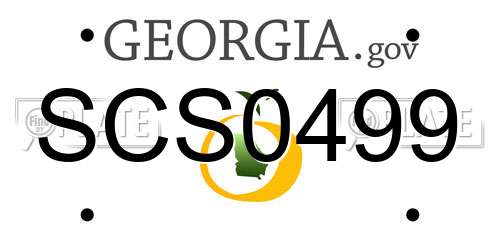 SCS0499 Georgia License Plate